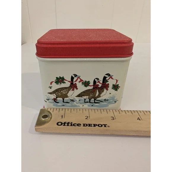 Vintage Christmas Geese Paper Coasters With Tin Potpourri Press Holiday 3.25" - Picture 10 of 15